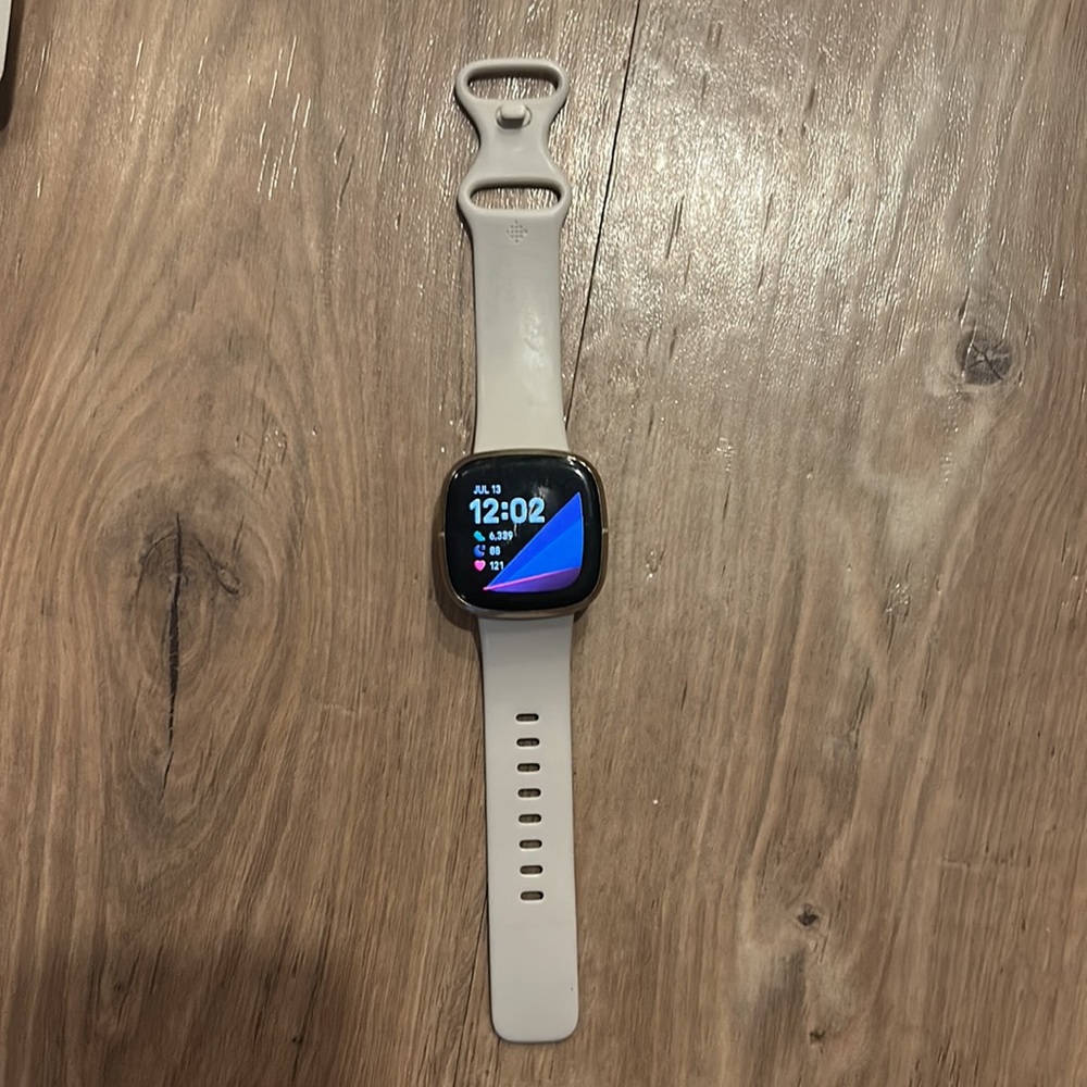 Fitbit Sense health & fitness smartwatch. White/gold version.